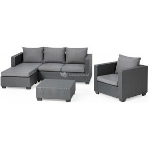 Afbeelding Salta chaise lounge loungeset antraciet door Tuinexpress.nl