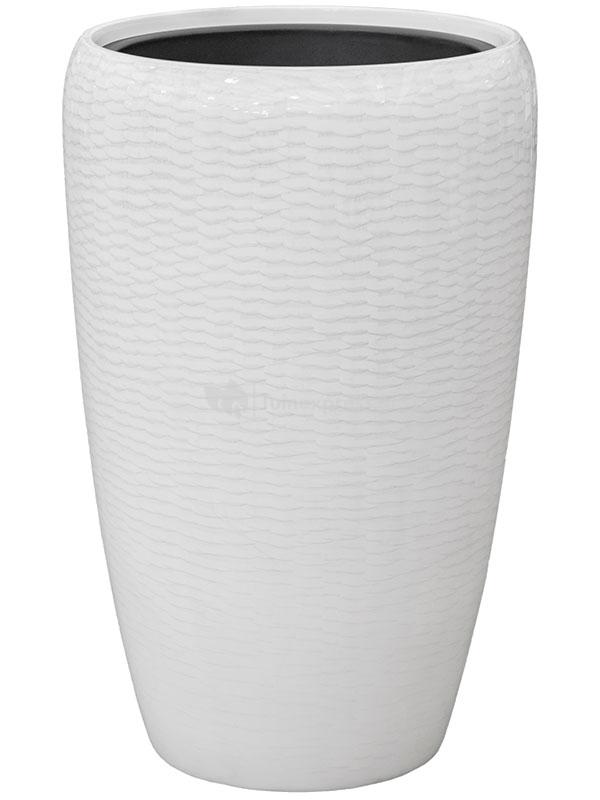 Hou op alleen rotatie Baq Design Amfi grote bloempot binnen Snake 43x43x68 cm wit | Tuinexpress.nl