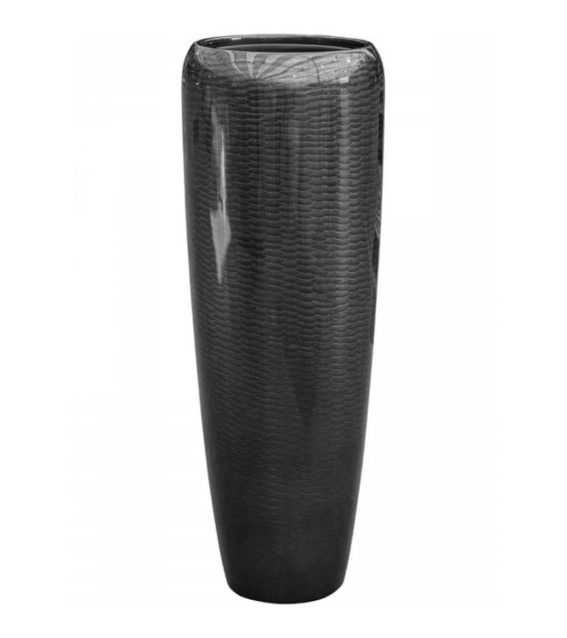 Amfi hoge bloempot binnen Snake 34x34x97 cm grijs