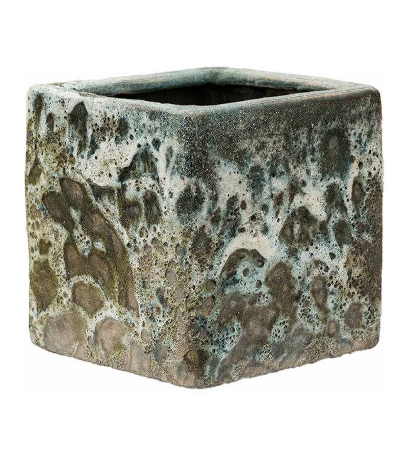 Lava Relic Jade Cube bloempot binnen 16x16x16 cm