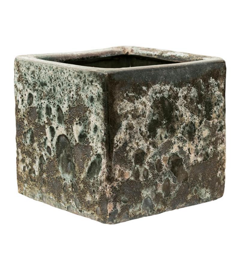 Lava Relic Jade Cube bloempot binnen 20x20x20 cm