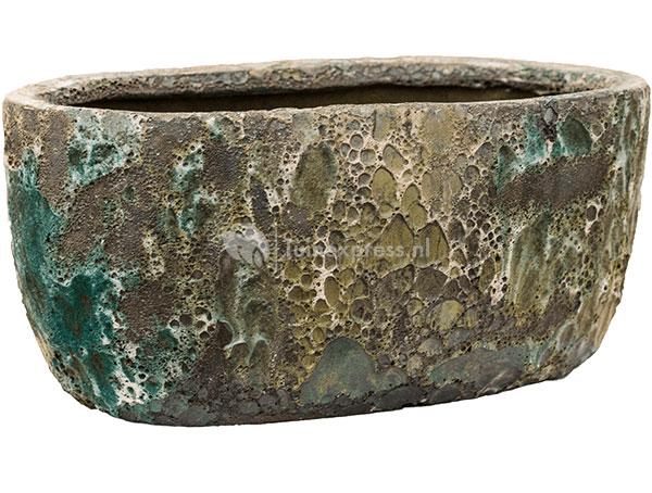 weer Vervallen rollen Baq Design Lava Relic Jade ovale bloempot binnen 38x24x19 cm |  Tuinexpress.nl