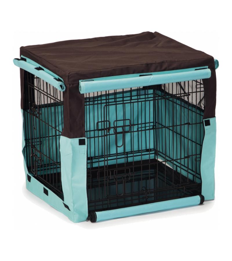 Hoes voor hondenbench bruin/mint 63 x 55 x 61 cm