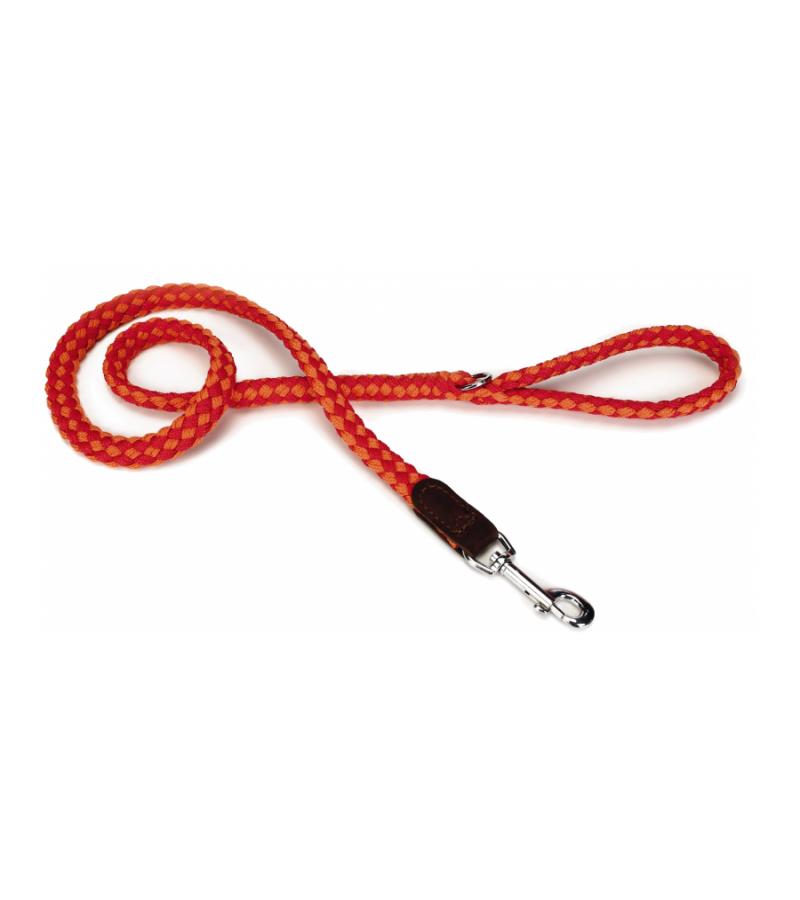 Hondenriem Korda 130cm x 20mm rood-oranje