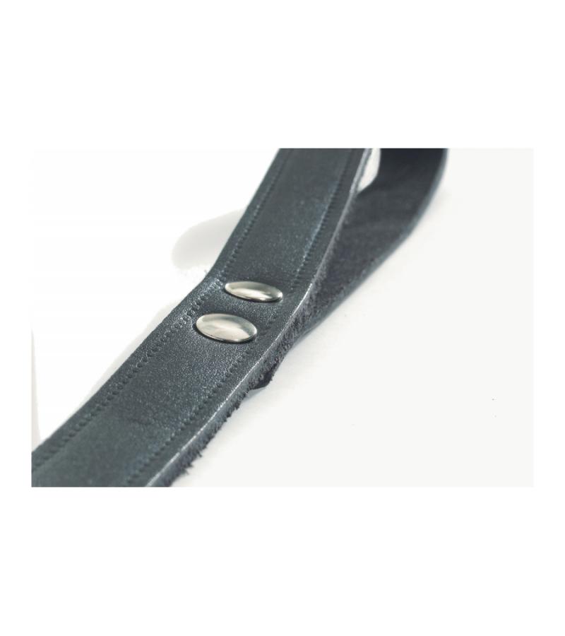 Hondenriem van leer 100cm x 10mm zwart