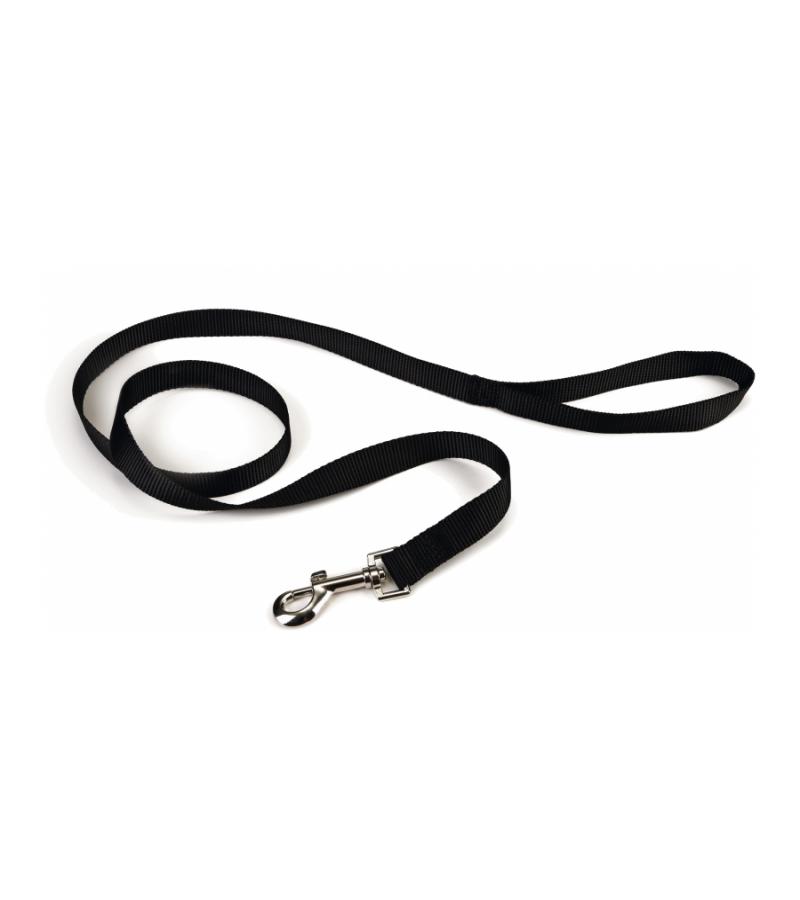 Hondenriem van nylon 130cm x 15mm zwart