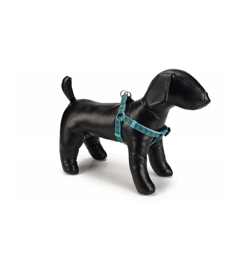 Hondentuig nylon Geo 26-40cm donkergroen