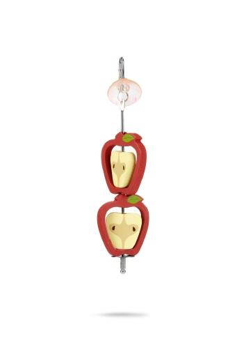 Afbeelding 2 appels - knaagdierspeelgoed - hout - 22 cm door Tuinexpress.nl