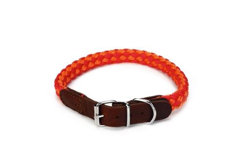 Afbeelding Beeztees halsband voor hond korda nylon rood / oranje 55x2 cm door Tuinexpress.nl