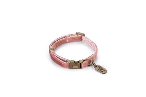 Designed by lotte velura hondenhalsband fluweel roze 20 30cmx10mm