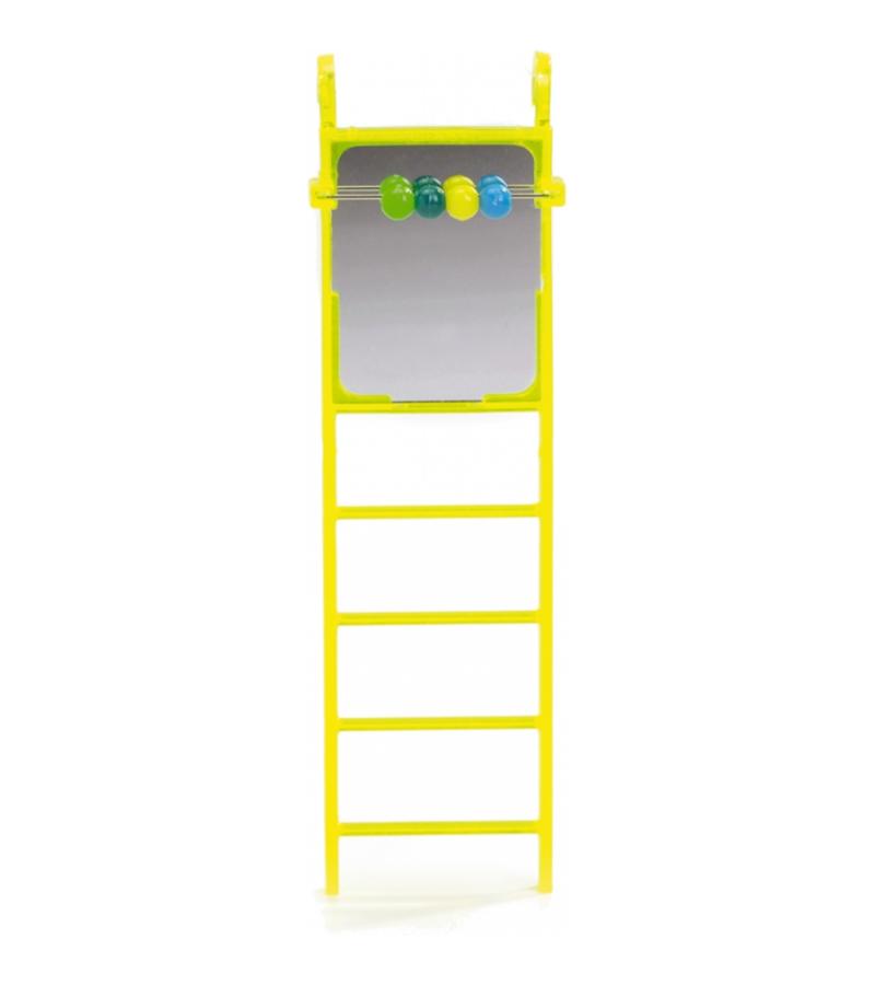 Parkieten ladder met spiegel en telraam