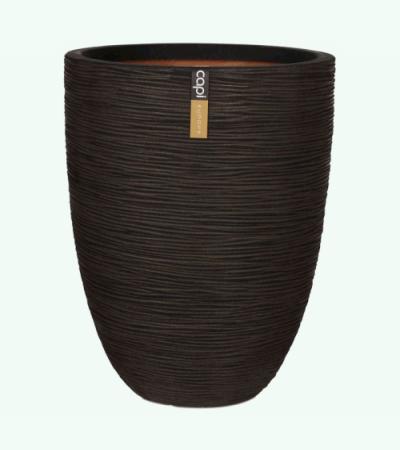 Capi Nature Rib NL vase laag 35x47cm bloempot bruin