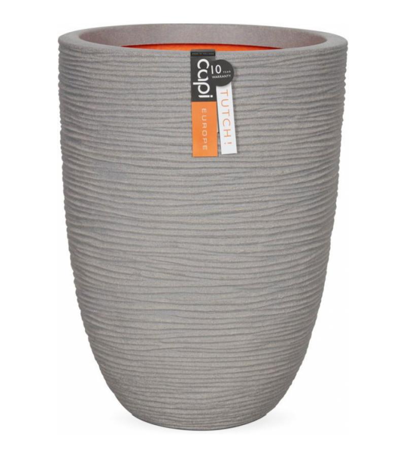 Capi Nature Rib NL vase laag 35x47cm bloempot grijs