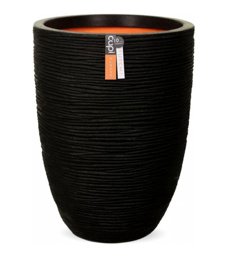 Capi Nature Rib NL vase laag 35x47cm bloempot zwart