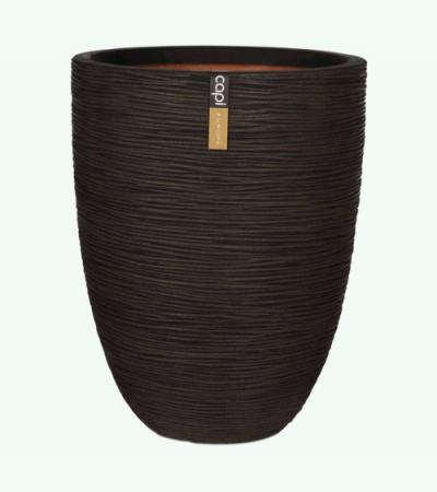 Capi Nature Rib NL vase laag 44x56cm bloempot bruin