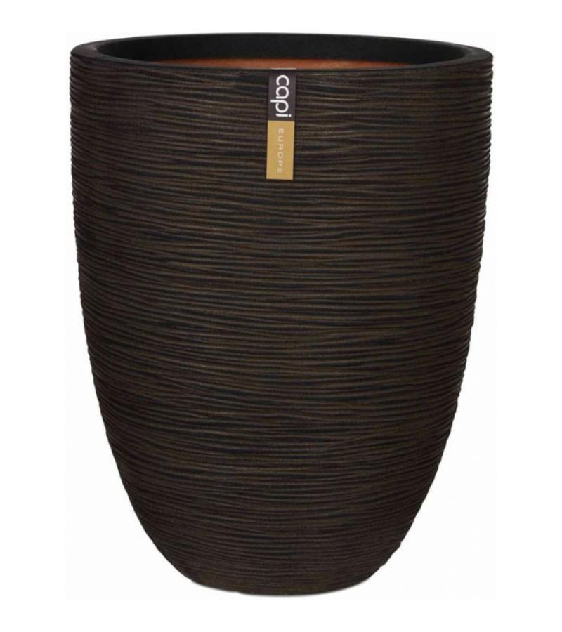 Capi Nature Rib NL vase laag 44x56cm bloempot bruin
