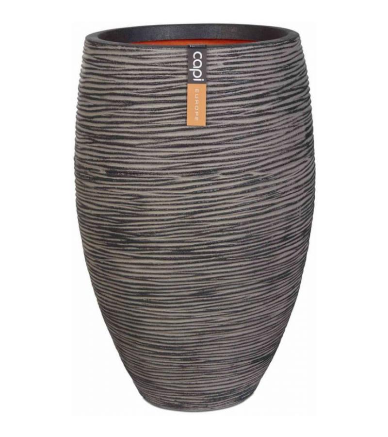 Capi Nature Rib NL vase luxe 39x60cm bloempot antraciet