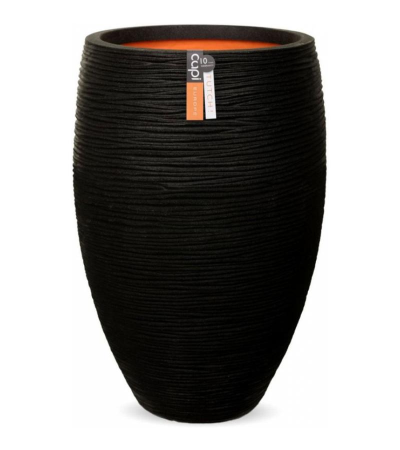 Capi Nature Rib NL vase luxe 39x60cm bloempot zwart