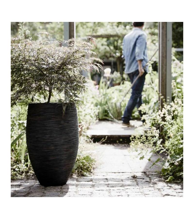 Capi Nature Rib NL vase luxe 39x60cm bloempot zwart
