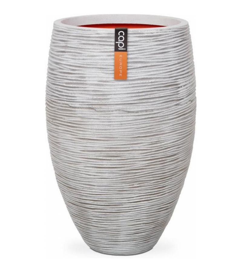 Capi Nature Rib NL vase luxe 45x72cm bloempot ivoor