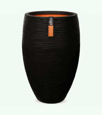 Capi Nature Rib NL vase luxe 45x72cm bloempot zwart