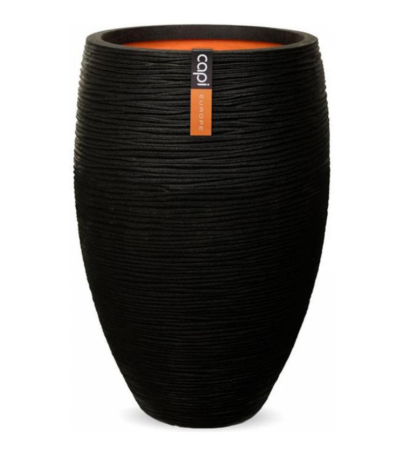 Capi Nature Rib NL vase luxe 45x72cm bloempot zwart