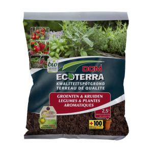 Afbeelding Dcm Potgrond Ecoterra Groenten - Potgrond Turf - 2.5 l Bio door Tuinexpress.nl