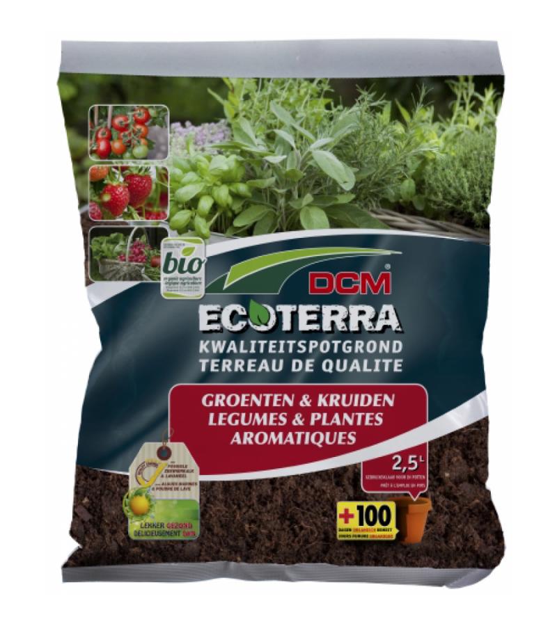 Ecoterra groenten en kruiden potgrond 2.5 liter