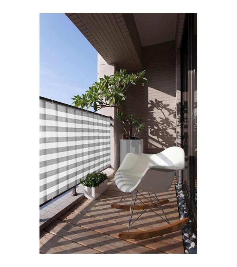 Balkondoek grijs en wit 0.9 x 5 meter