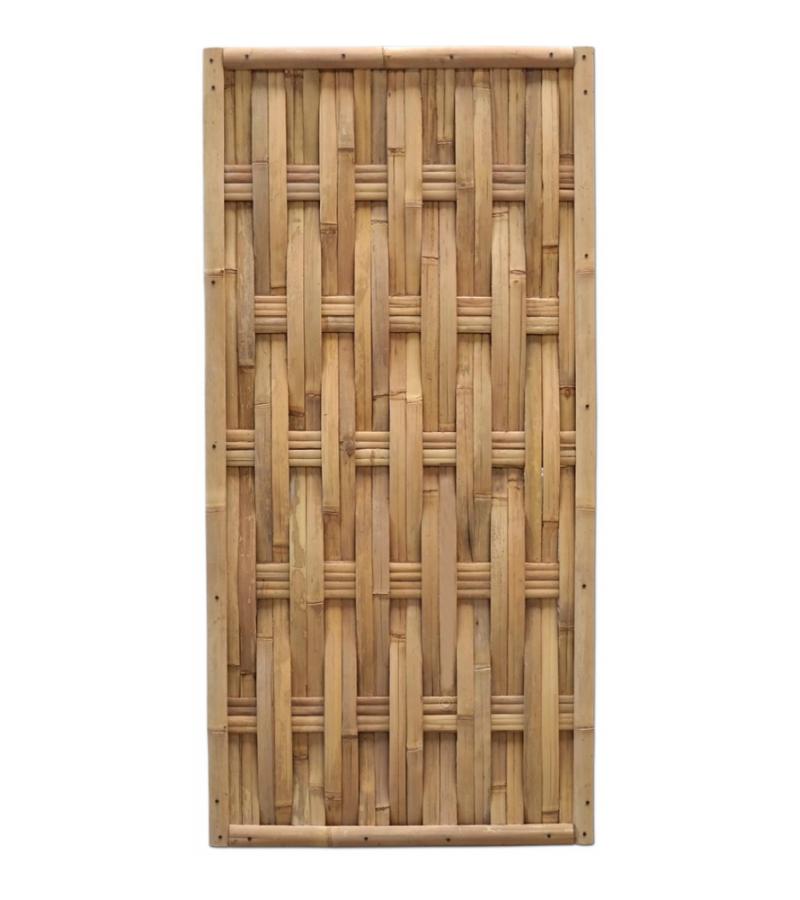 Bamboe schutting naturel gevlochten 90 x 180 cm – verticaal