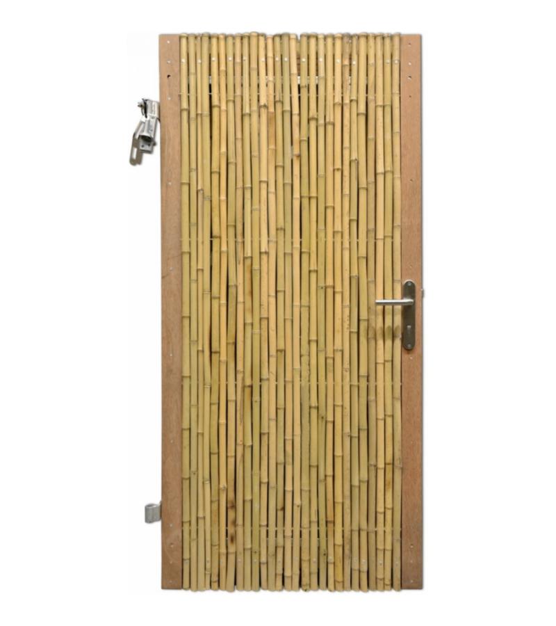 Bamboe schutting poortdeur naturel 100 x 180 cm x 18-28 mm