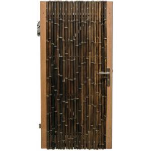 Bamboe schutting poortdeur zwart 100 x 180 cm x 18-28 mm