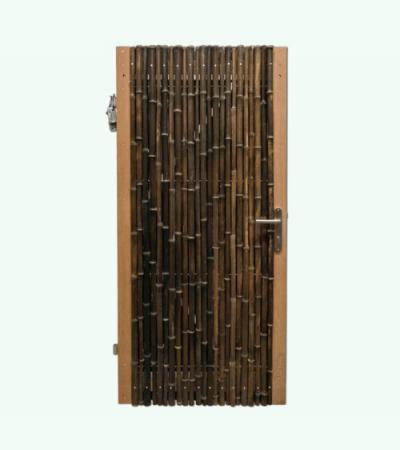 Bamboe schutting poortdeur zwart 100 x 200 cm x 18-28 mm