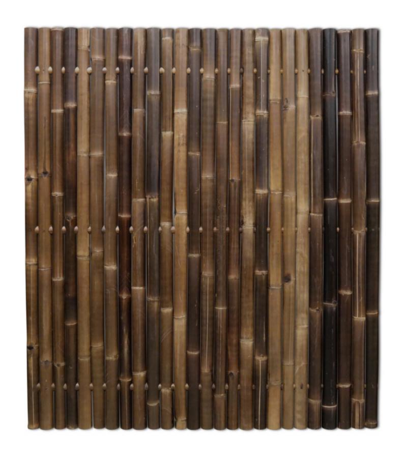 Bamboe schutting zwart 180 x 200 cm x 60-80 mm