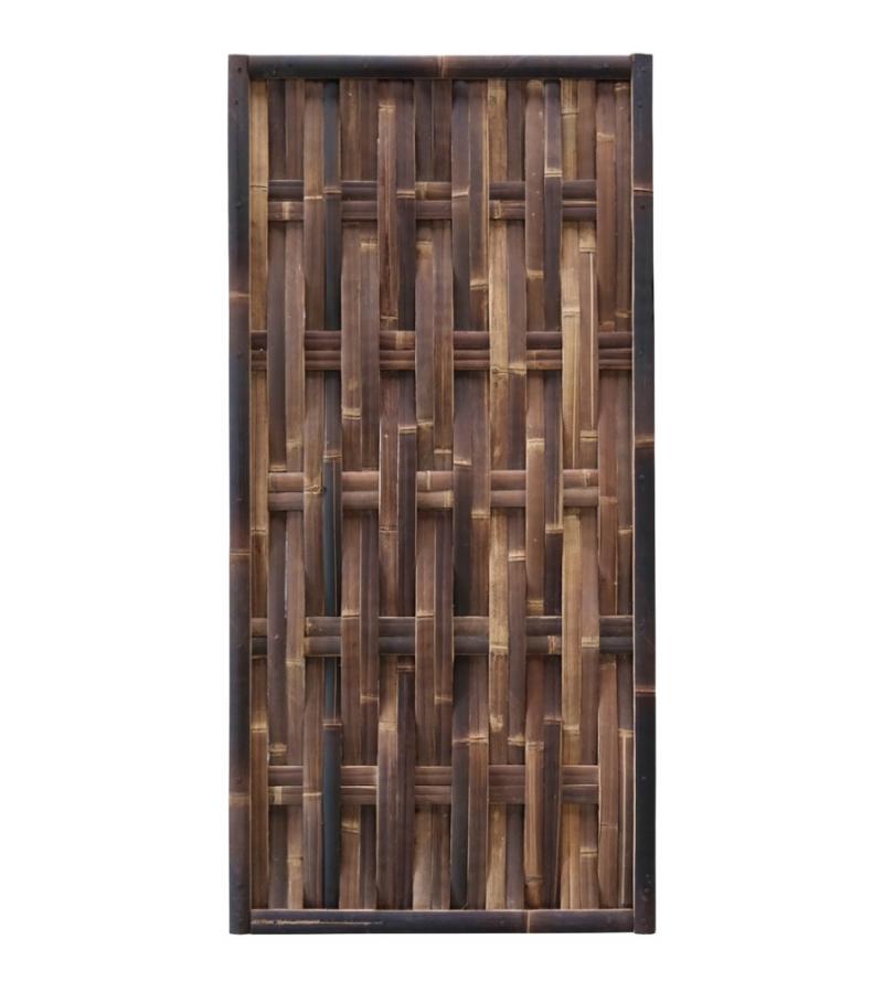 Bamboe schutting zwart gevlochten 90 x 180 cm – verticaal