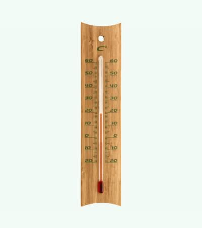 Buitenthermometer bamboe 20 cm