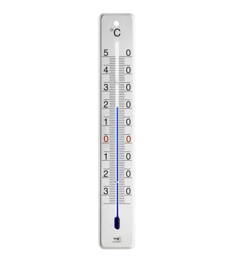 Buitenthermometer glanzend rvs 28 cm