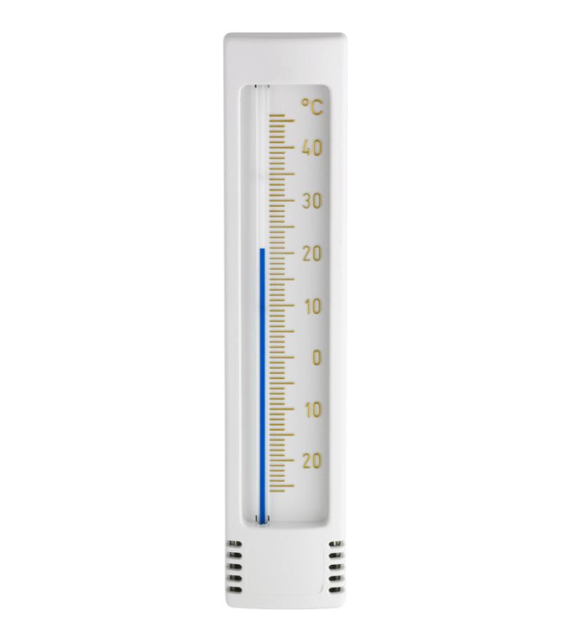 Buitenthermometer kunststof wit/goud 14.5 cm