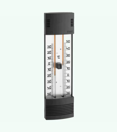 Buitenthermometer kunststof zwart min/max 20 cm
