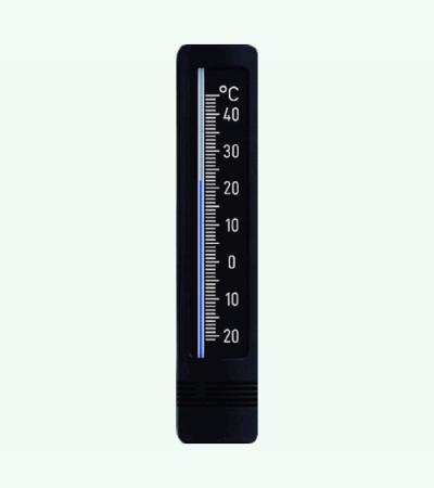 Buitenthermometer kunststof zwart/zilver 22 cm