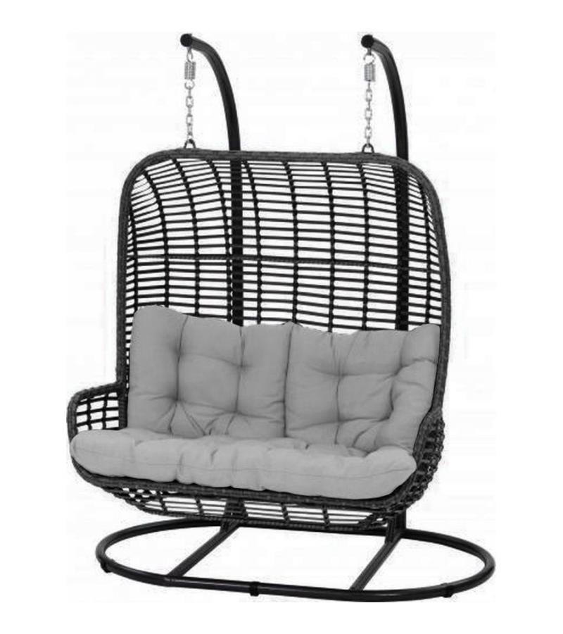 2-persoons hangstoel zwart