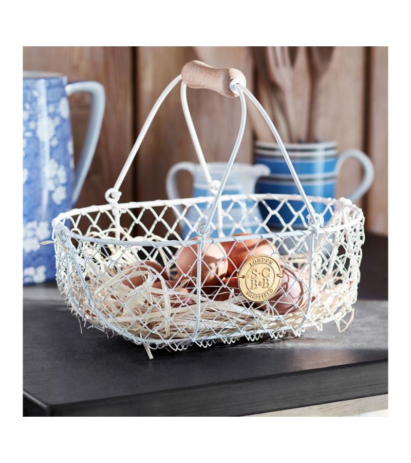 Oogstmand metaal creme