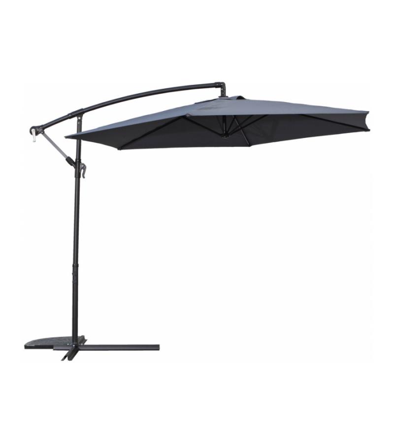 Zweefparasol Ibiza grijs 300 cm