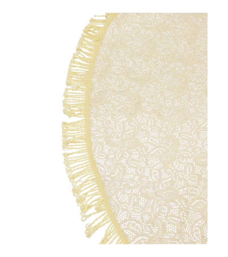 Tafelkleed rond 160cm beige met motief