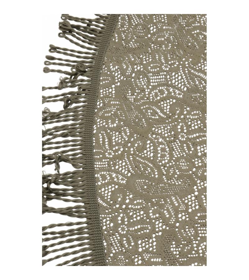 Tafelkleed rond 160cm grijs met motief