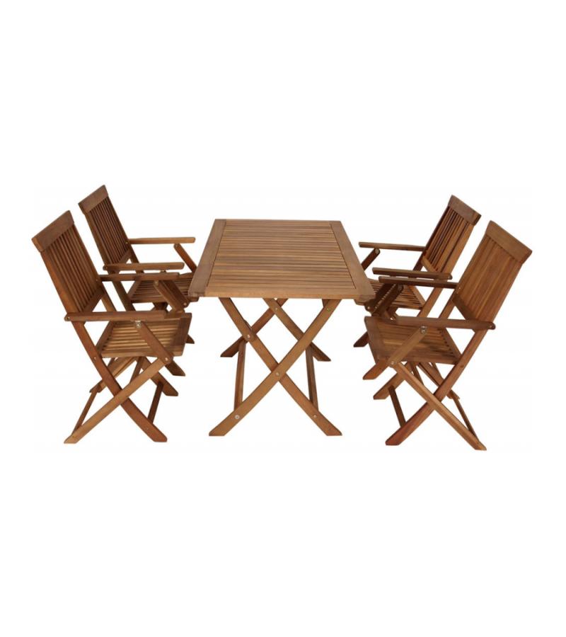 Tobago 5-delig houten tuinset