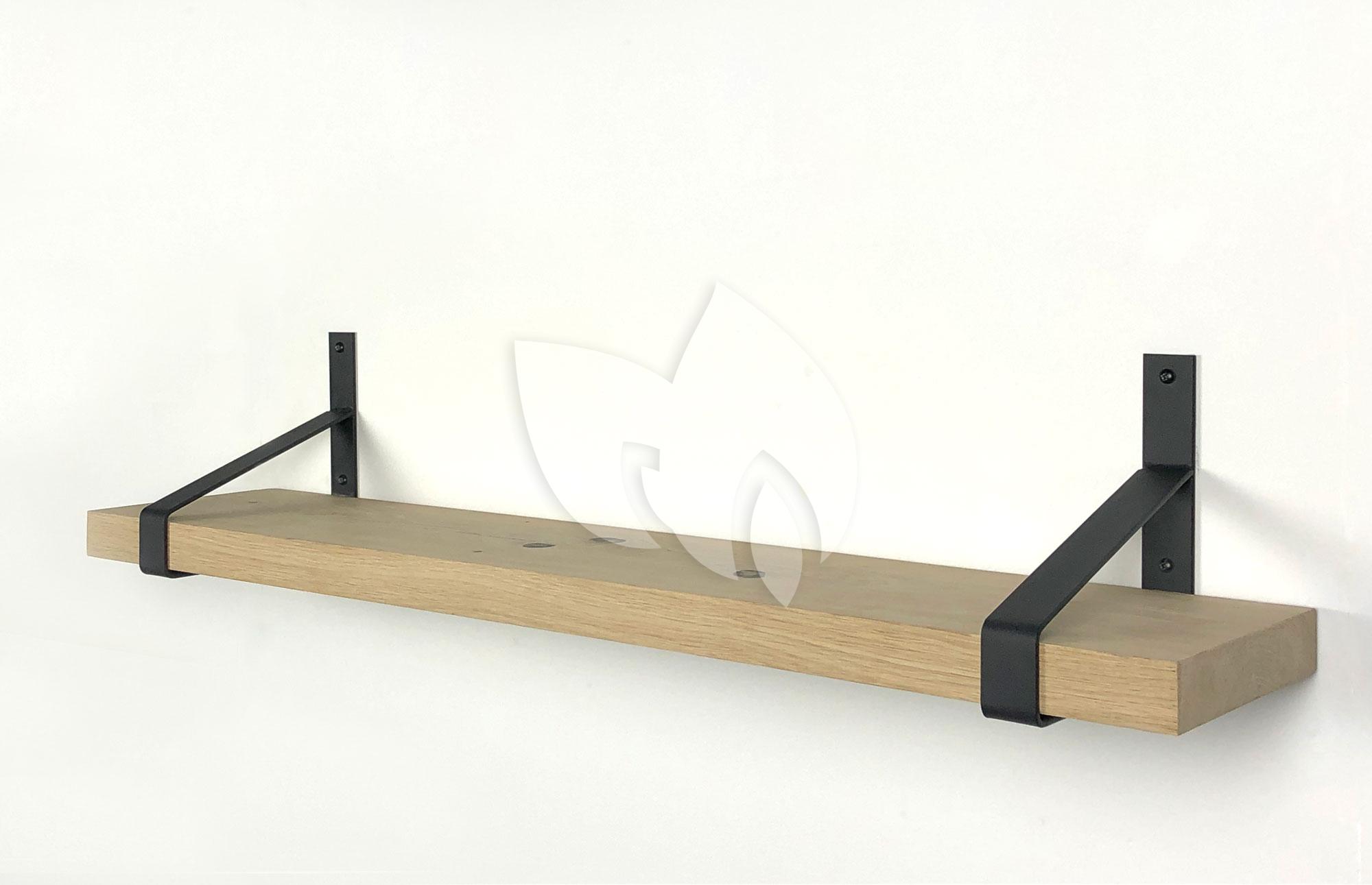 Wood Brothers Eiken wandplank massief recht 100 30 cm inclusief plankdragers | Tuinexpress.nl