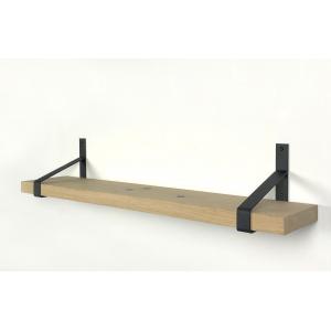 gemeenschap ze Mount Bank Wood Brothers Eiken wandplank massief recht 100 x 30 cm inclusief  plankdragers | Tuinexpress.nl