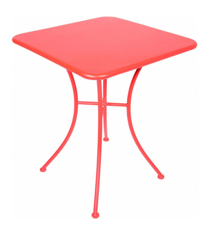 Tuineethoek van terracottakleurig metaal, tafel en 8 opstapelbare stoelen - MIRMANDE van MYLIA