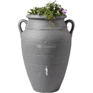 Amphore regenton met plantenbak Antraciet 250 liter